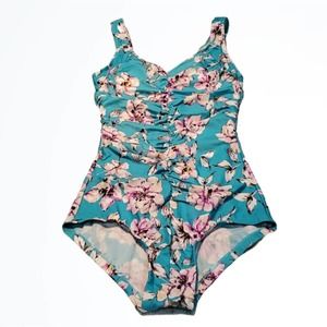 Cara Loona Watercolor Colorful Floral Print One Piece Swim Size 6, 8 and 14 NWT